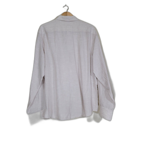 Joseph Abboud Men's Beige 100% Linen Long Sleeve Button Shirt - XL - Picture 2 of 7